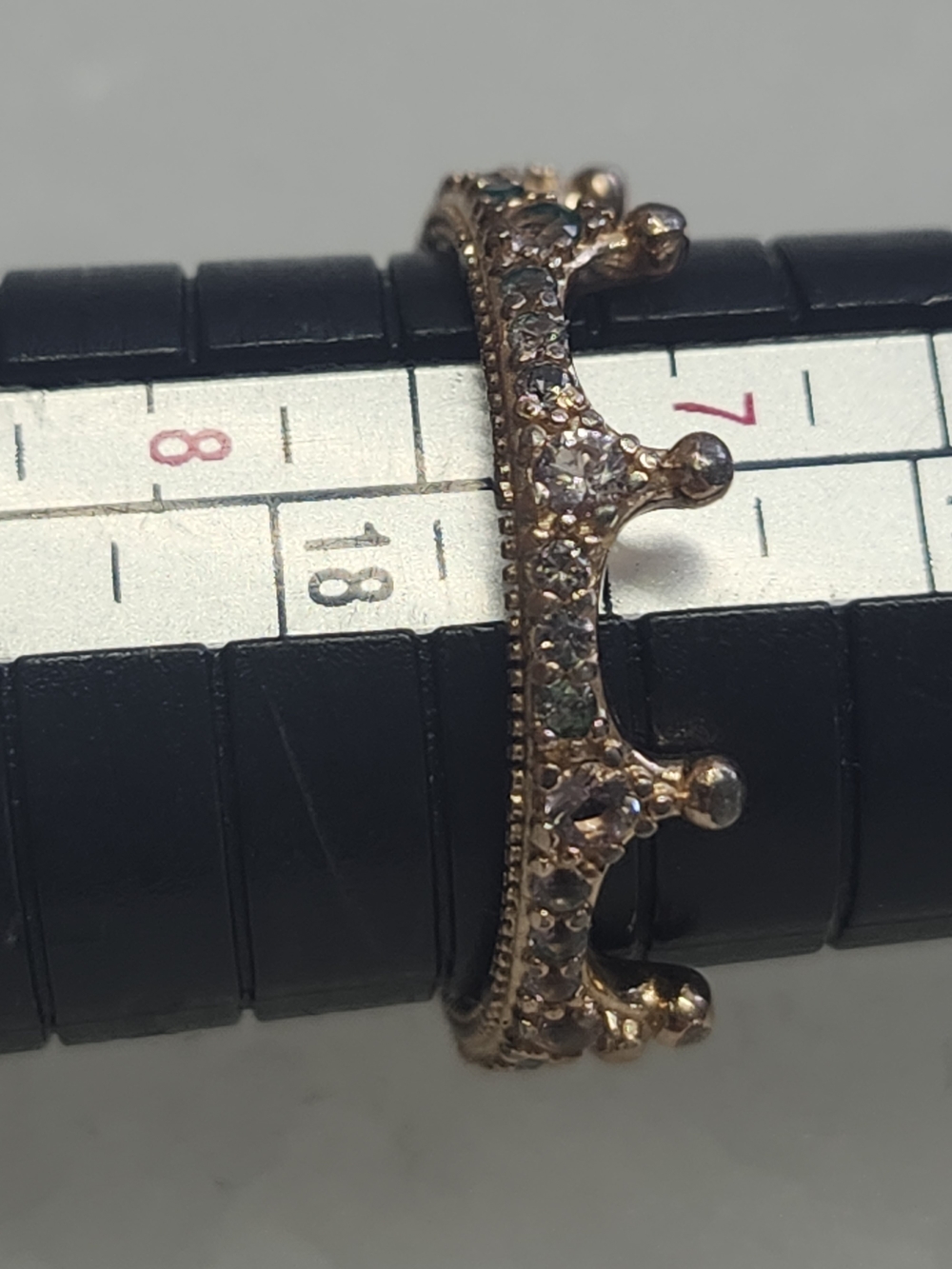 Pandora Rose Enchanted Crown Ring, 14k Plated Sz 7.25